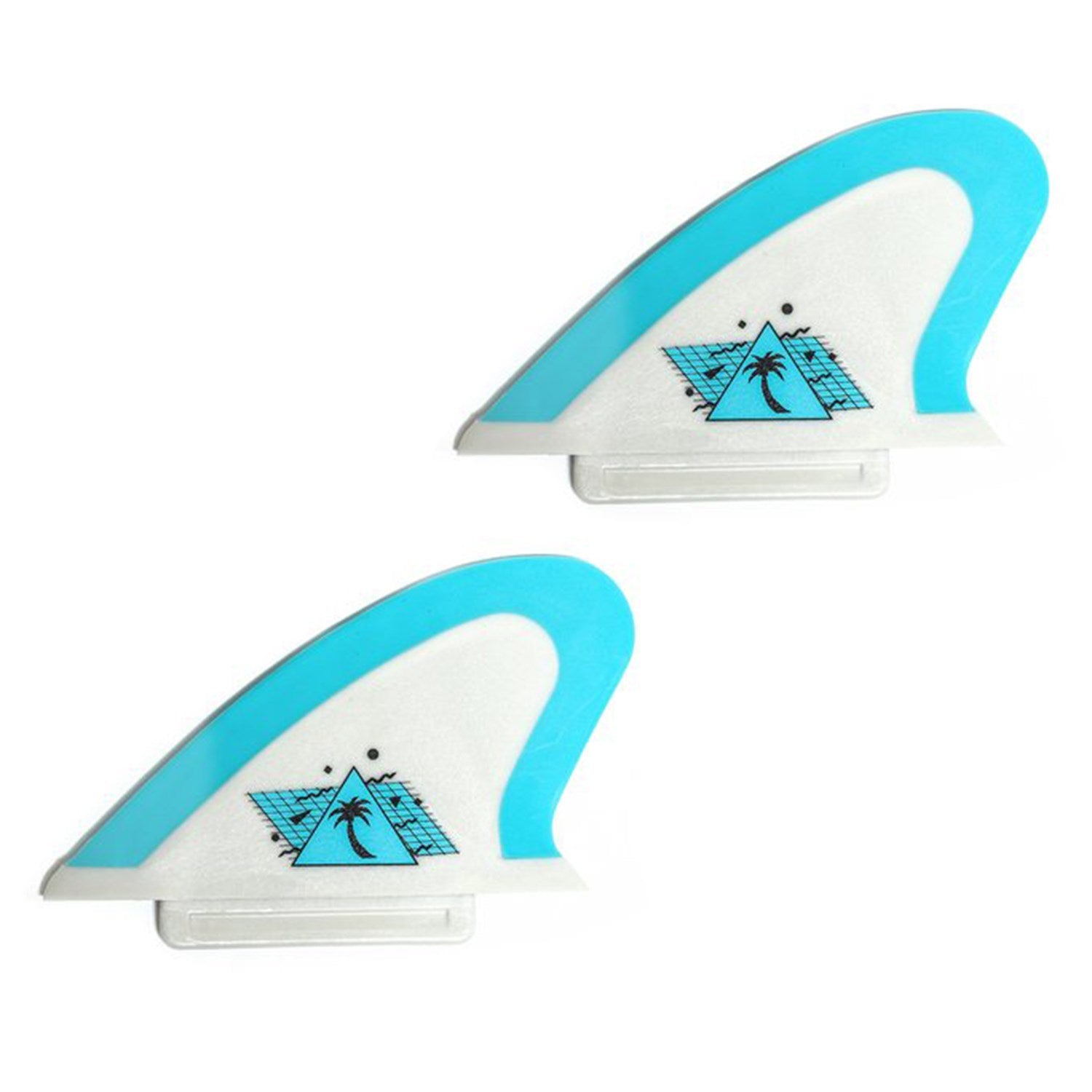 Catch Surf Hi-Performance Safety Edge Fins Twin Fin Grey-Cool Blue