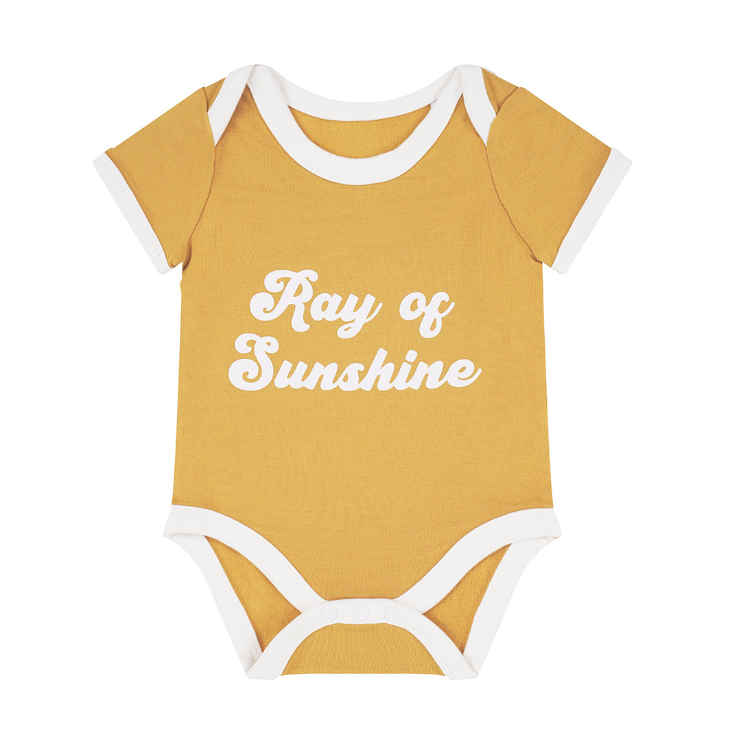 Emerson and Friends Ringer Baby Onesie  Ray of Sunshine 6-12M