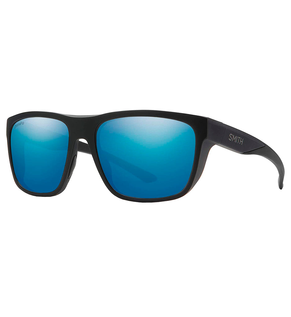 Smith Barra Polarized Sunglasses MatteBlack BlueMirror Chromapop