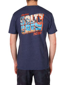 SALTY CREW GREETINGS PREMIUM S/S TEE NAVY HEATHER L