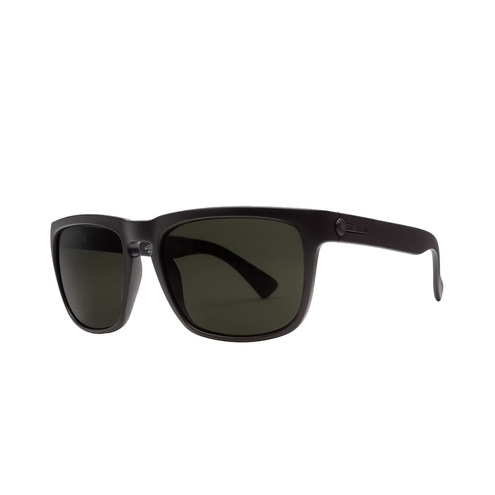 Electric Knoxville Polarized Sunglasses JM Matte Black Grey Glass Square