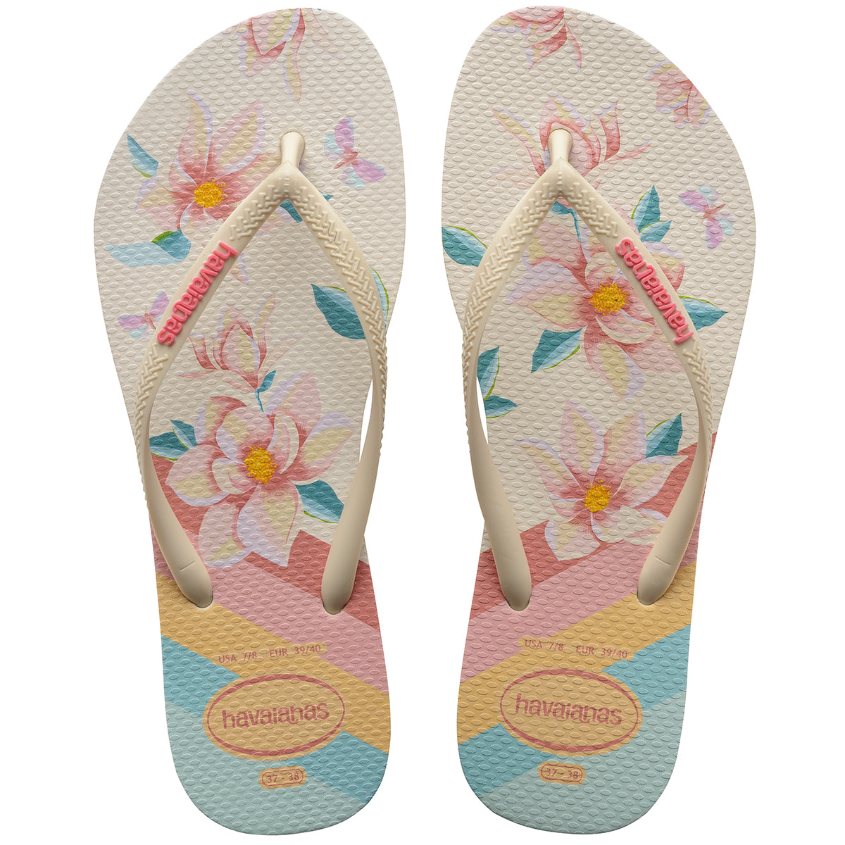 Havaianas Slim Floral Womens Sandal 0121-Beige 7