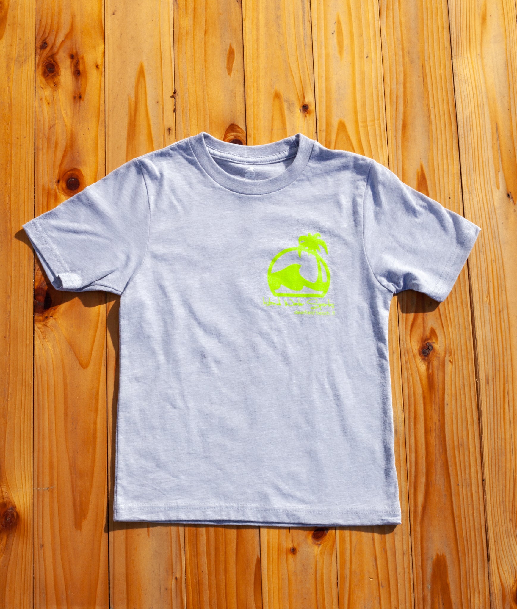 Island Water Sports Script S/S Youth Tee Grey-Lime M