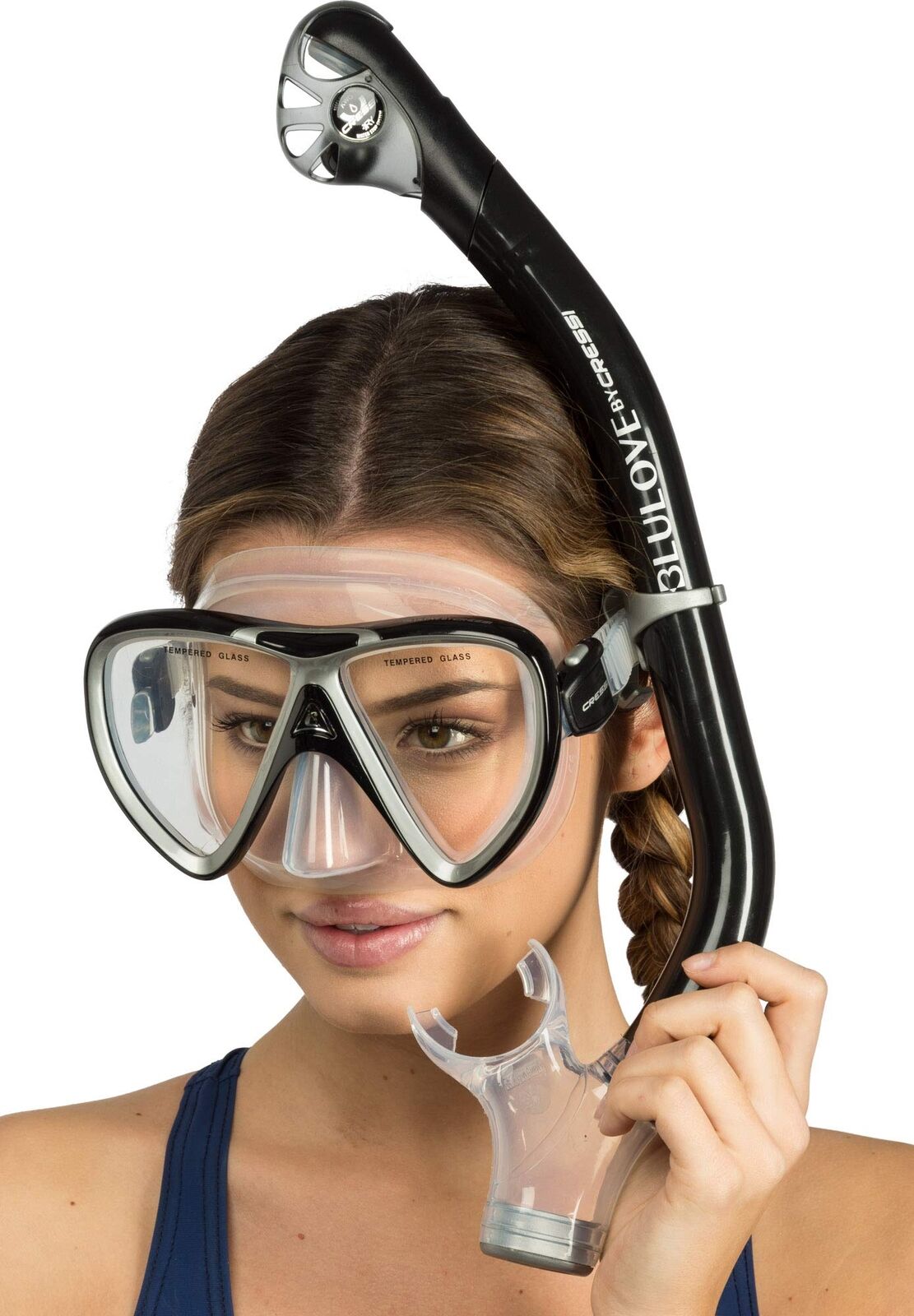 Scuba Diving Mask Snorkel Set For Adults Tempered Glass Professional Panoramic Snorkeling Gear