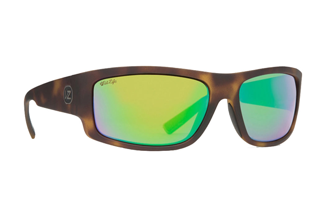 Von Zipper Semi Polarized Sunglasses Tort Satin Wildlife Green Flash PTG