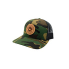 The Qualified Captain TQC Leather Patch Trucker Hat GreenCamo/Black OS