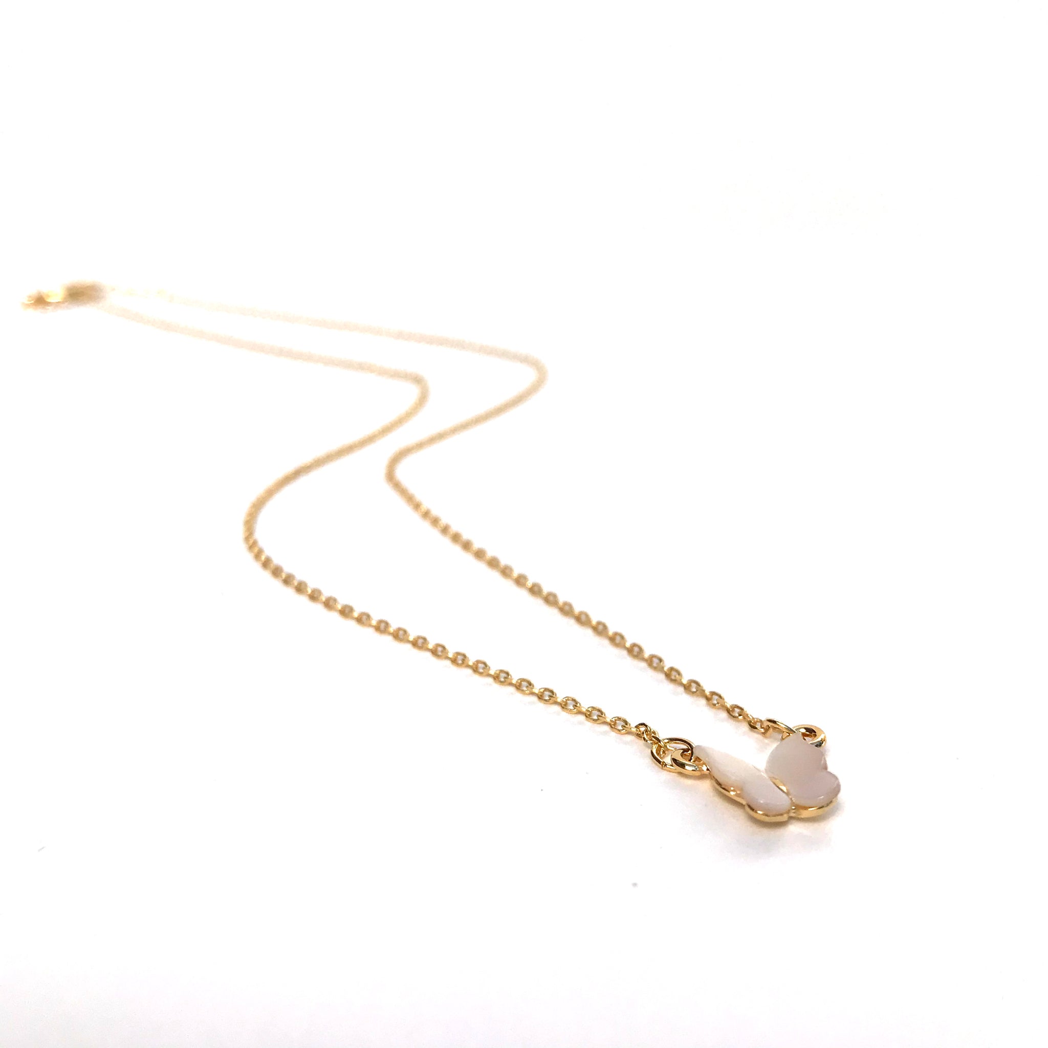 Silver Girl Mother Of Pearl Necklace GoldTone OS