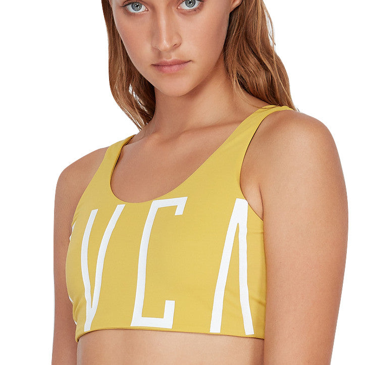 RVCA Solid Crop Bikini Top MUS-Mustard L
