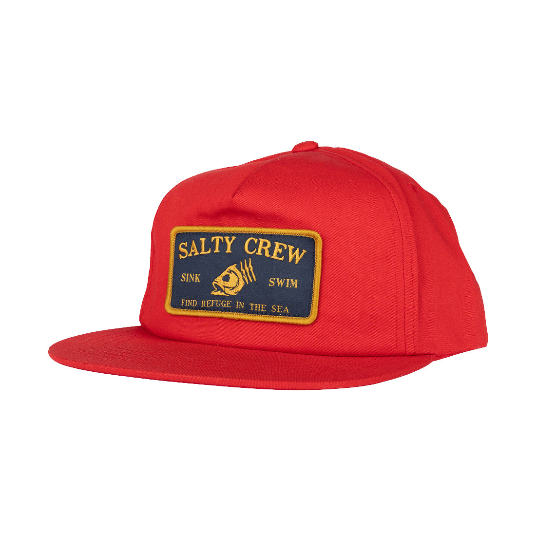 Salty Crew Fish Head 5 Panel Hat Red OS