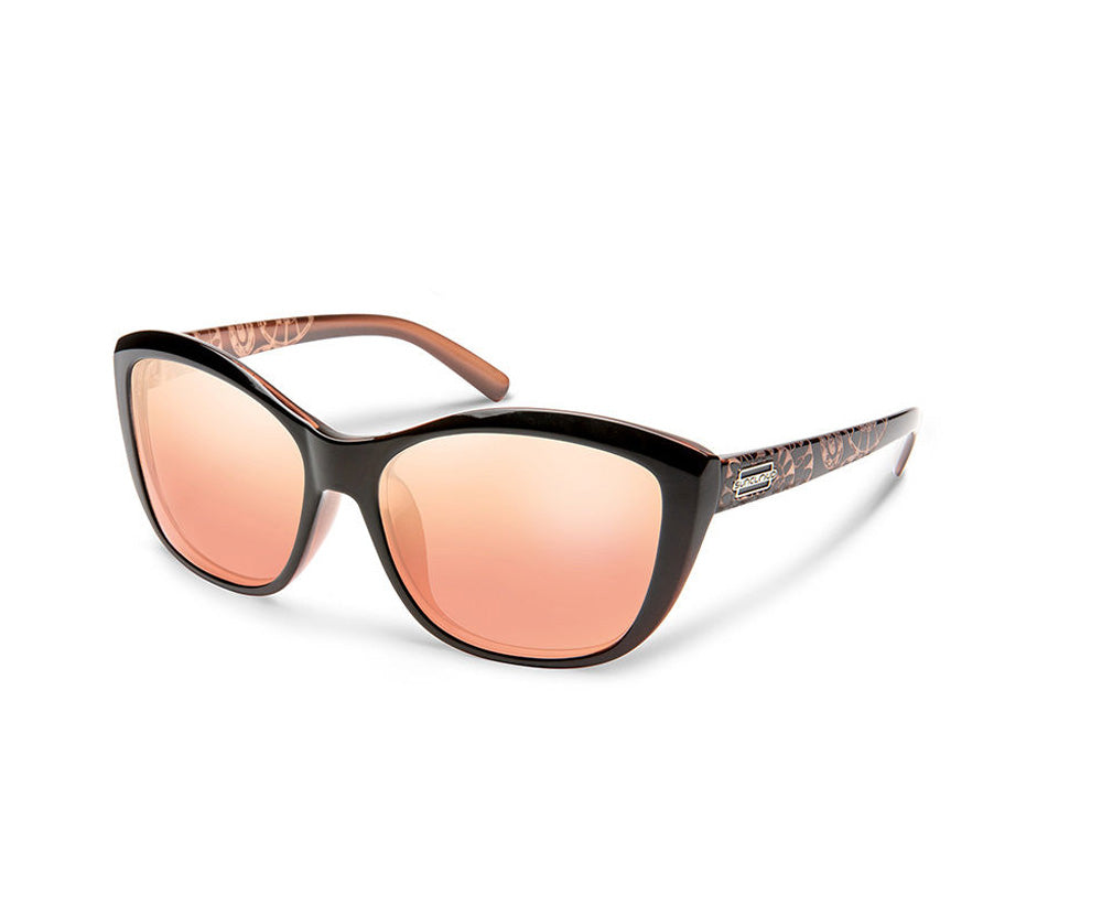 SunCloud Skyline Polarized Sunglasses RoseBackpaint PinkGoldMirror Oversized
