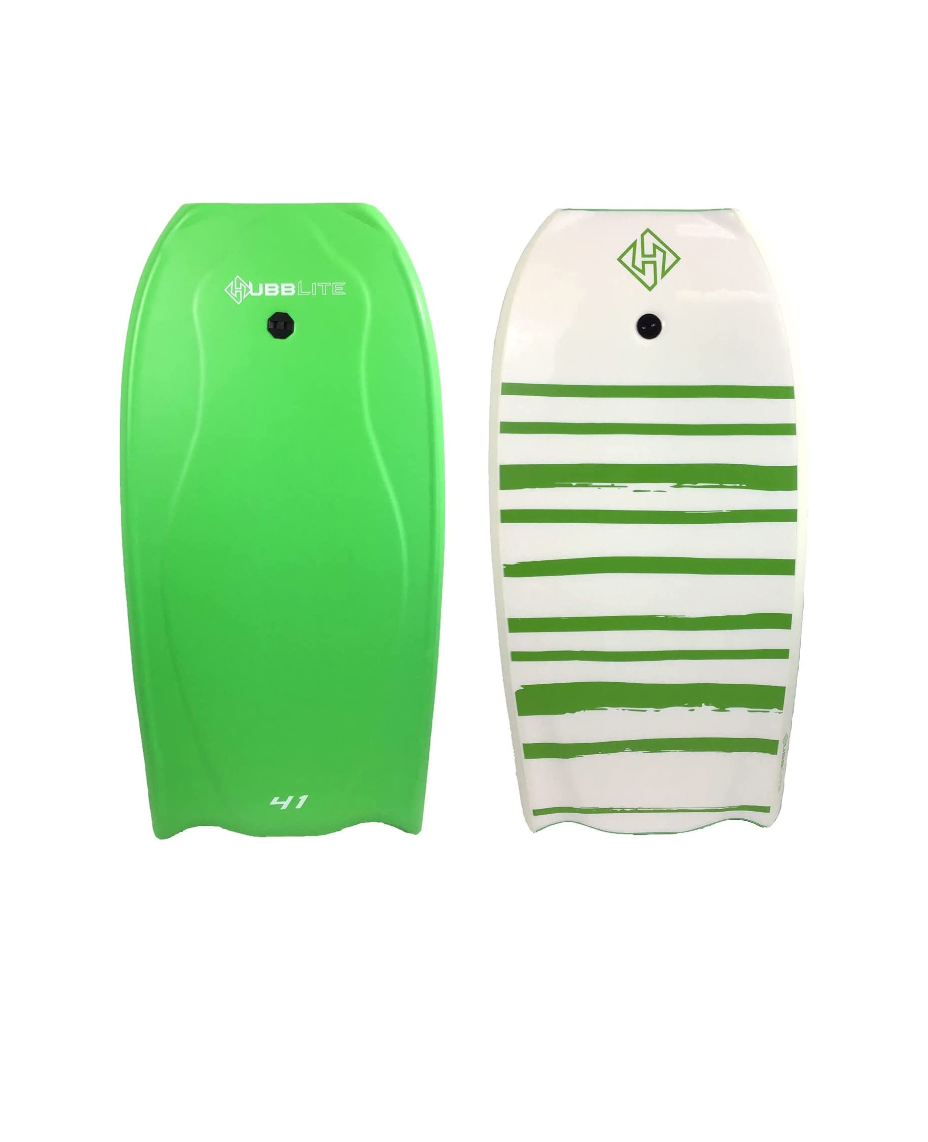 Hubboards Hubblite Bodyboard Lime Green-White-White 33in