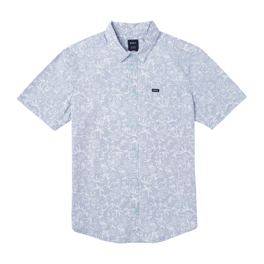 RVCA Sketchy Palms Woven DSB-DustyBlue S