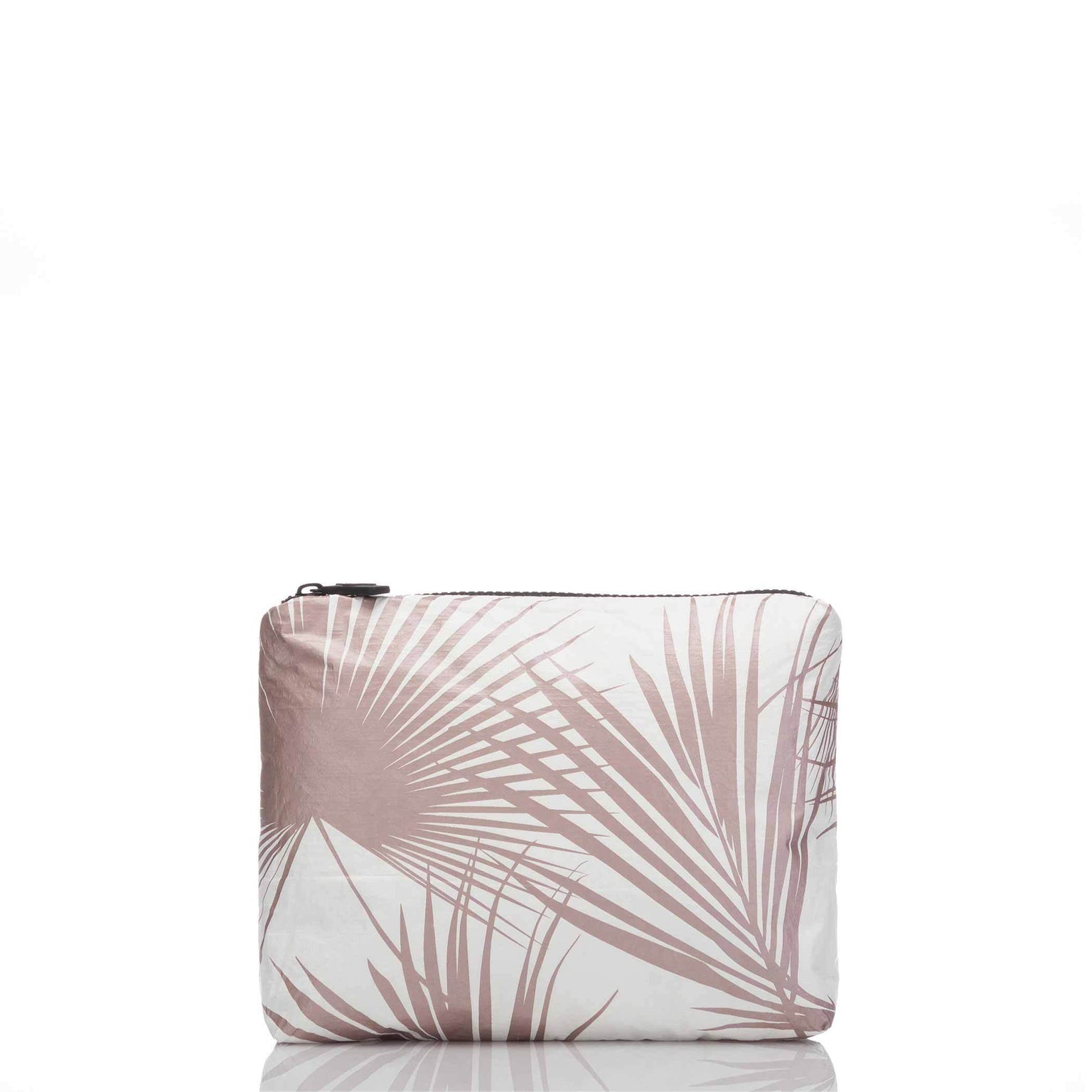 Aloha Small Zip Clutch Day Palms - Rose Gold OS