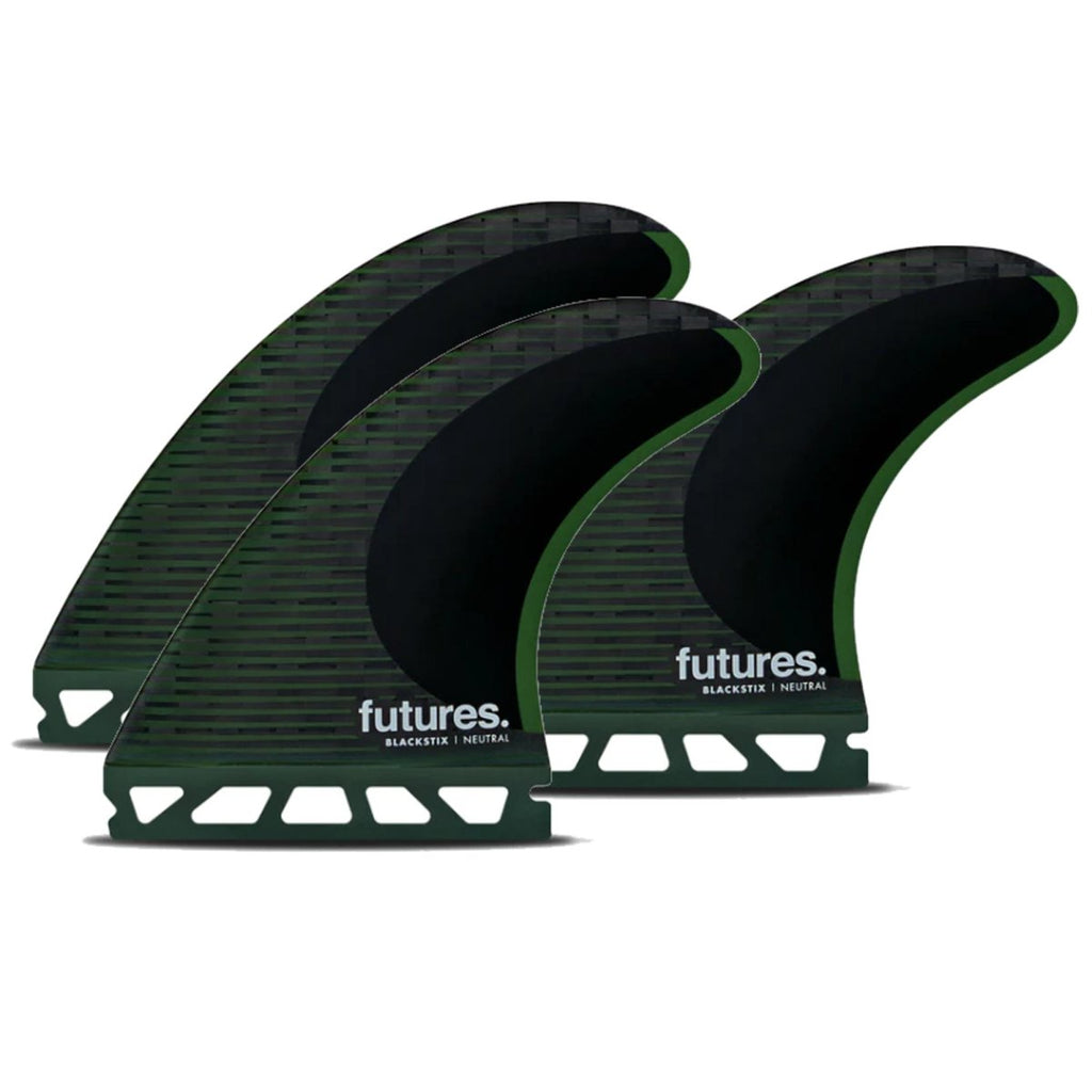 Futures Fins F8 Blackstix Thruster Fin Set Green L