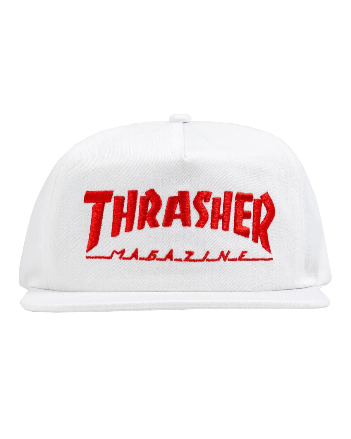 Thrasher Mag Logo Snapback Hat White/Red OS