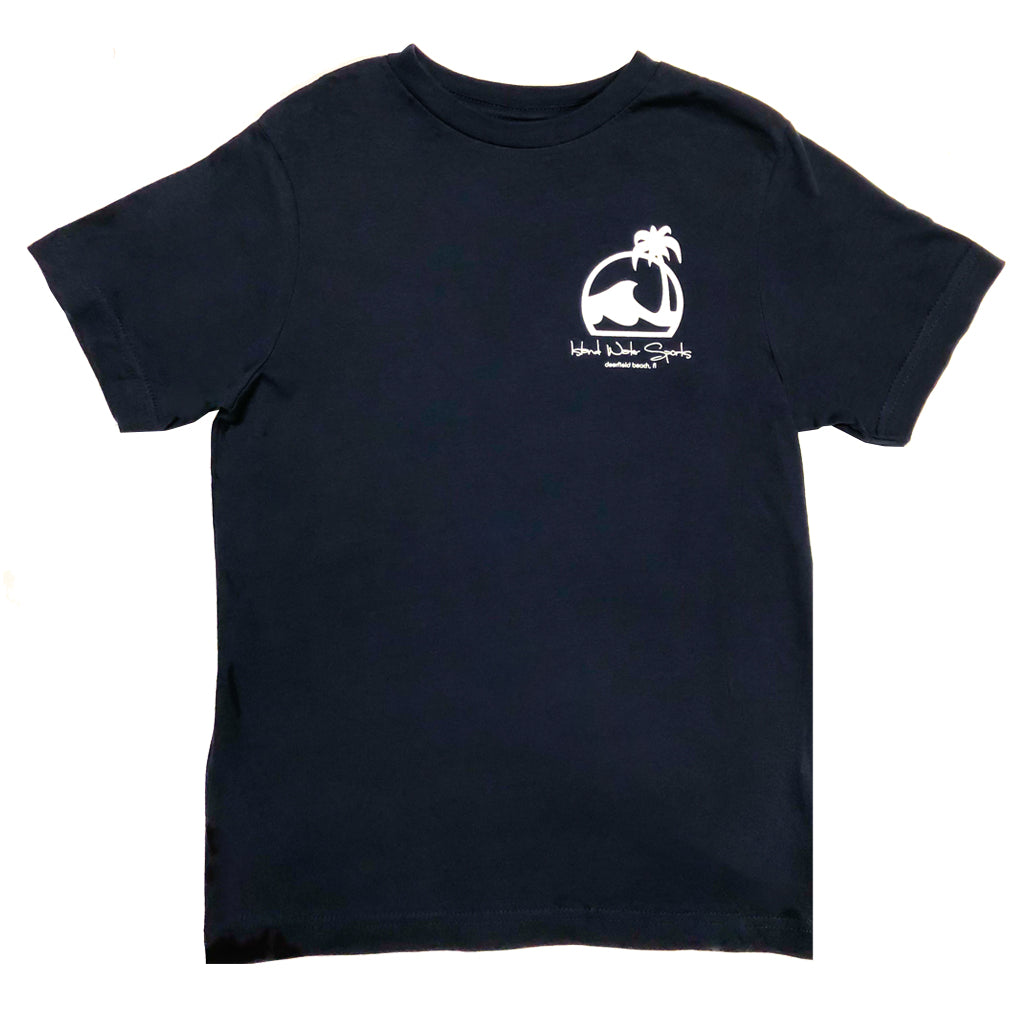 Island Water Sports Script S/S Youth Tee Navy/White S