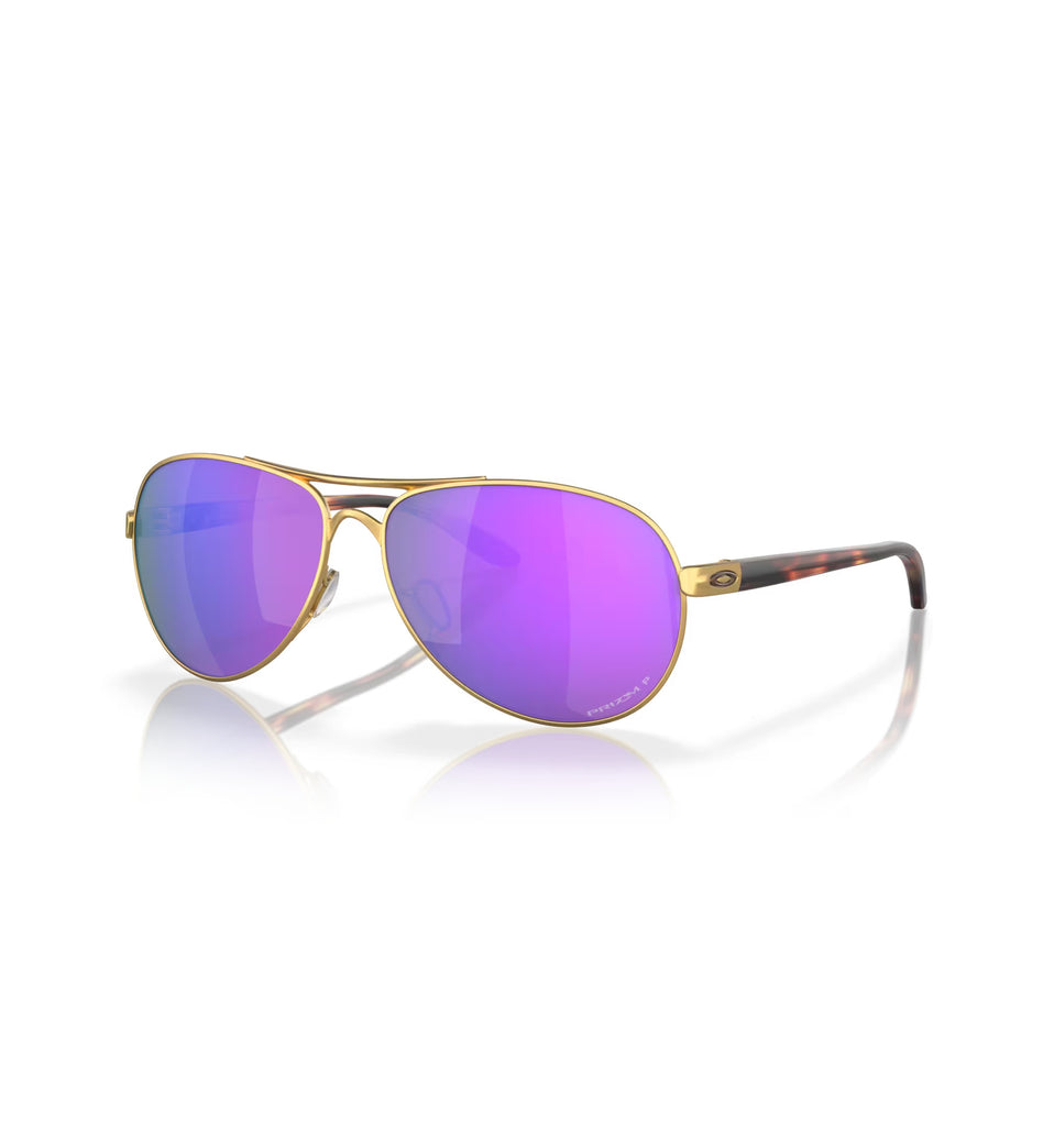 Oakley Feedback Polarized Sunglasses SatinGold PrizmViolet Aviator