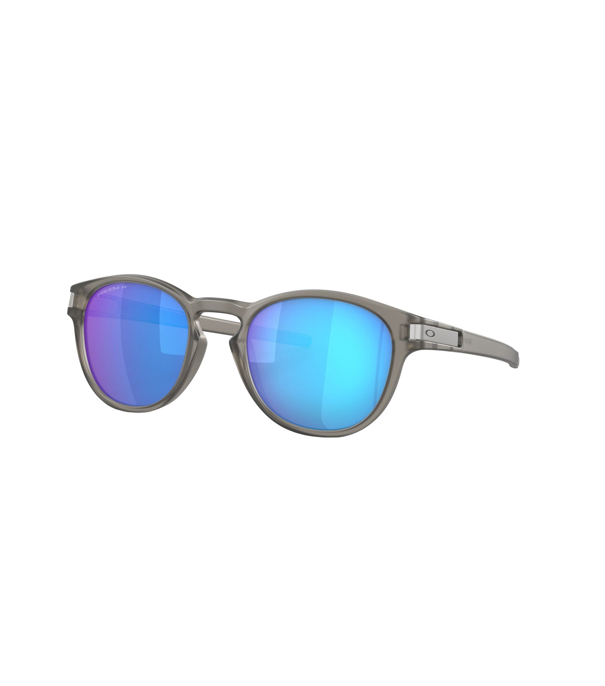 Oakley Latch Polarized Sunglasses Matte Grey Ink Prizm Sapphire Round