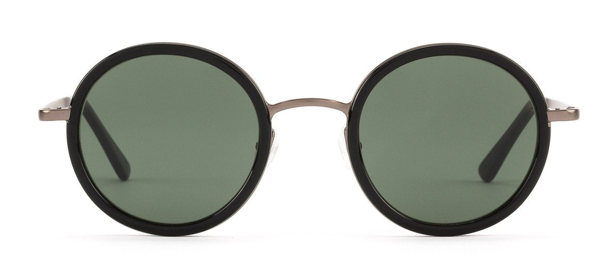 Otis Winston Polarized Sunglasses Black Glass Round
