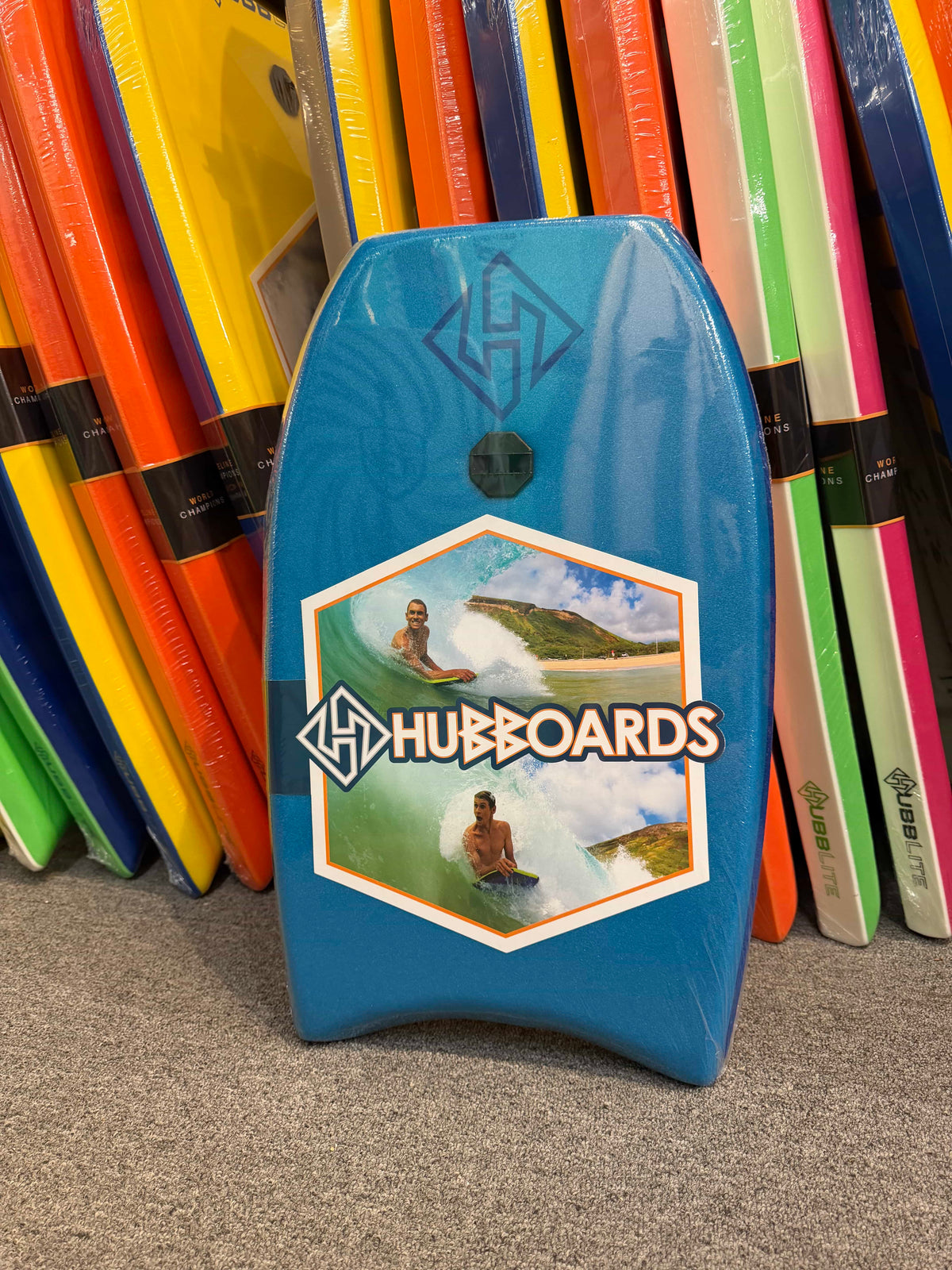 Hubboards Hubblite Mini Surfer Blue-Blue-Yellow 21in