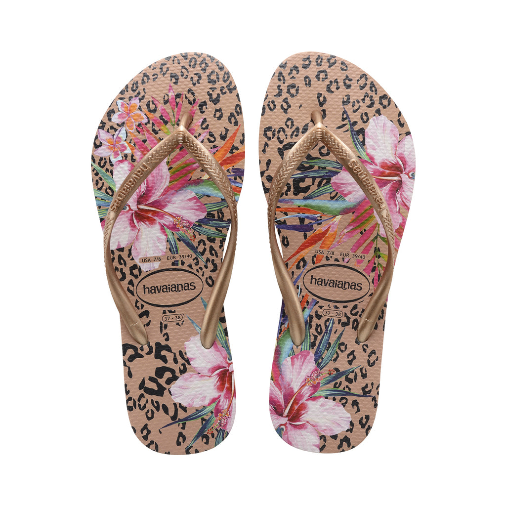 Havaianas Slim Animal Floral Womens Sandals 3544-Crocus Rose 11