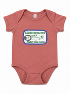 Island Water Sports Delray Beach Sardine Can Baby Onesie  Mauve 18m