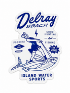 Island Water Sports Delray Fish Lady Sticker NVY/WHT 3"x4"