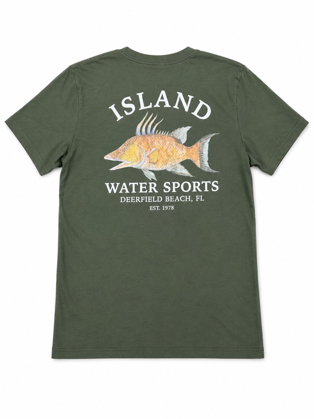 Island Water Sports Hogfish SS Tee MilitaryGreen XXL