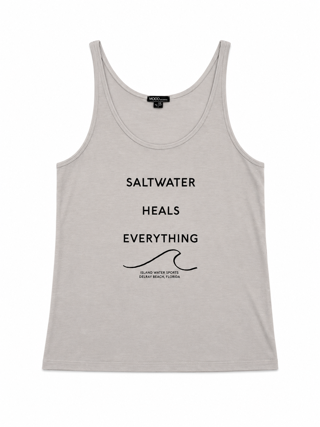 Island Water Sports Saltwater Heals EverythinG Racerback Crop Tank Stonewash XL