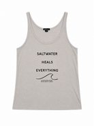 Island Water Sports Saltwater Heals EverythinG Racerback Crop Tank Stonewash XL