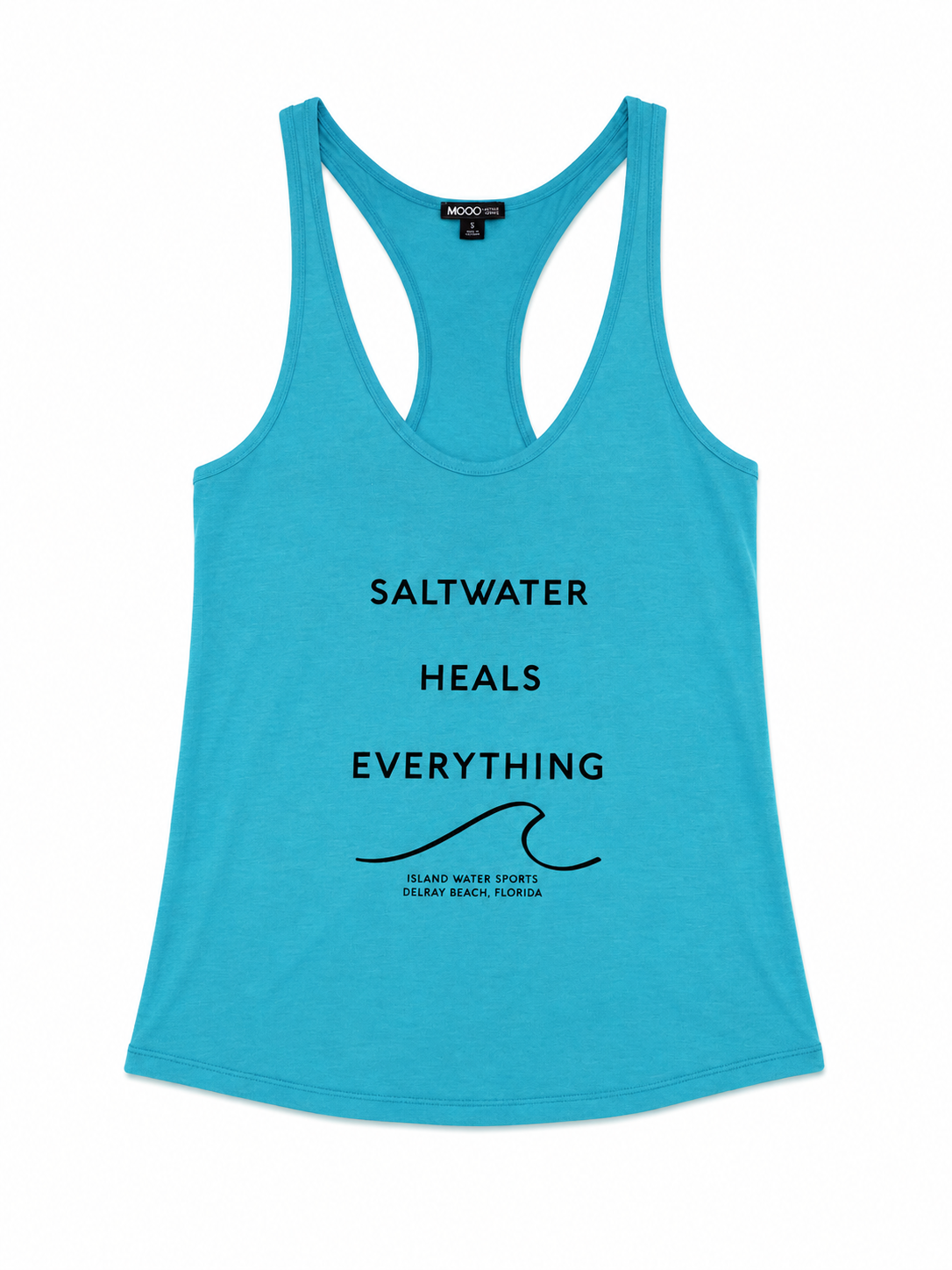 Island Water Sports Saltwater Heals Everything Racerback Tank TealDelray M