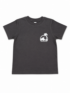 Island Water Sports Script Kids SS Tee Charcoal/White 5/6
