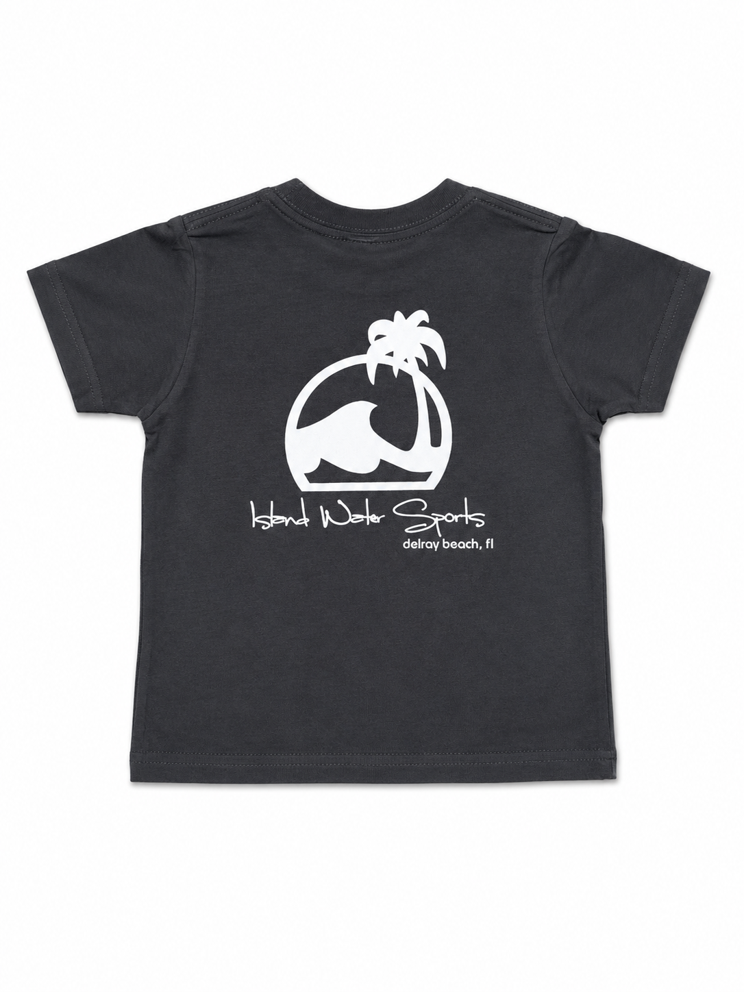 Island Water Sports Script Kids SS Tee Charcoal/White 2