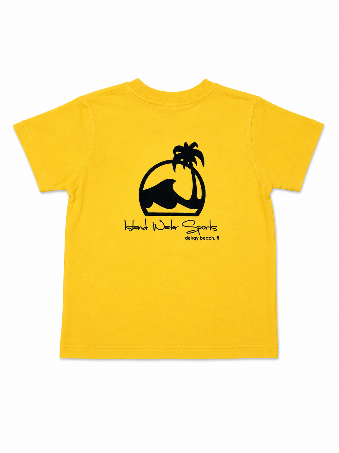 Island Water Sports Script Kids SS Tee Yellow/BLK 5/6