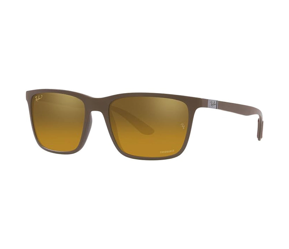 Ray-Ban 0RB4385 Polarized Sunglasses MatteBrown BrownMirrorGold