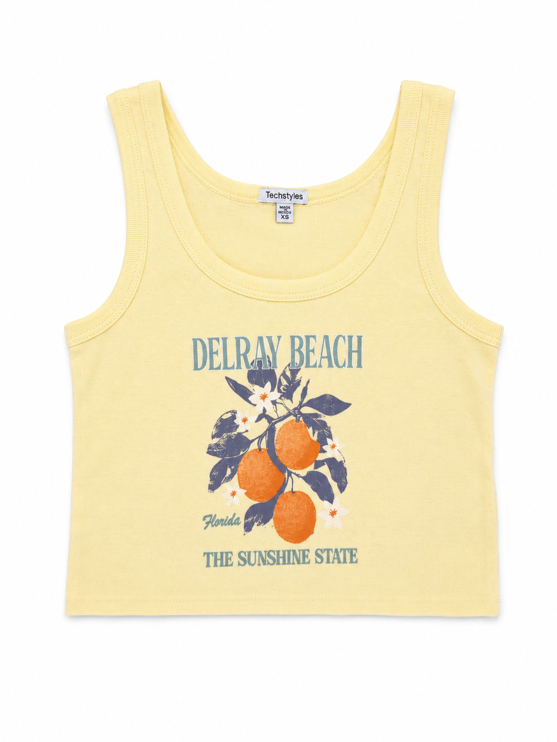IWS The Grove Cropped Ribbed Tank  Delray-Lemon M
