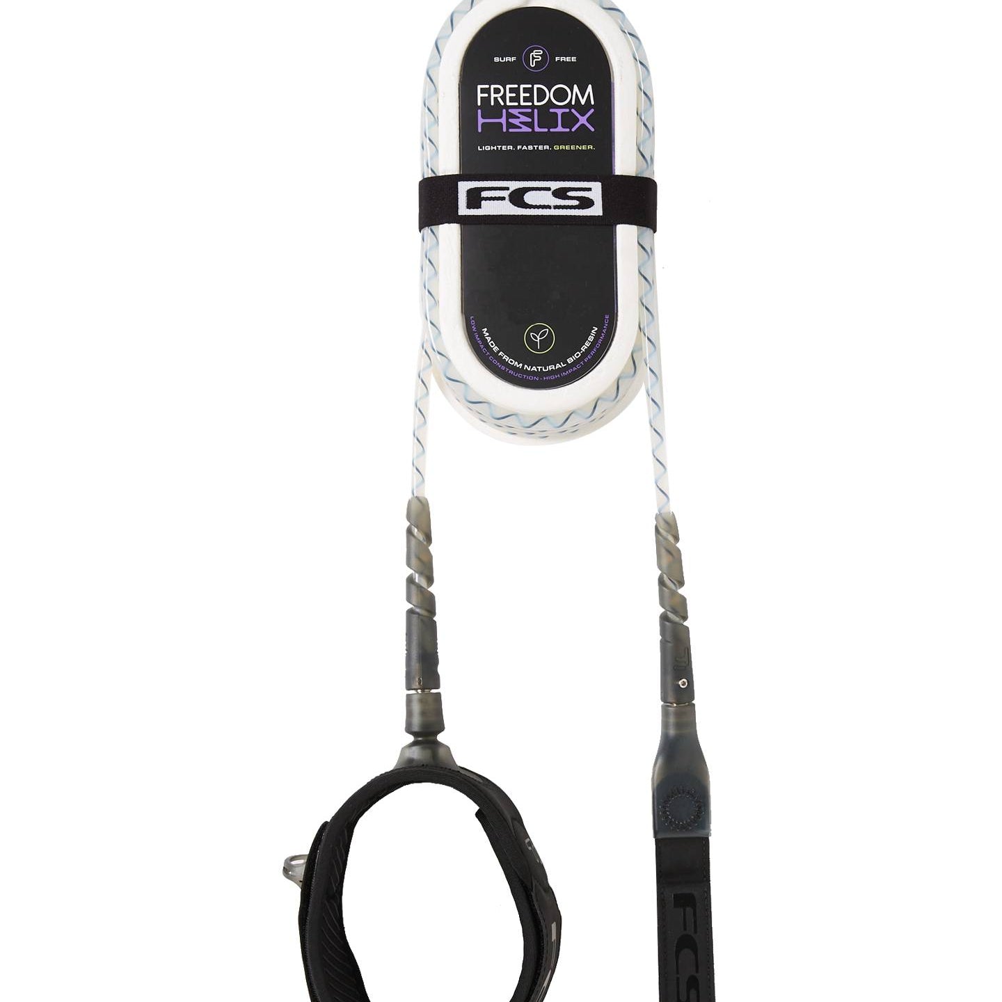 FCS Freedom Helix Comp Leash Natural-Black 6ft0in
