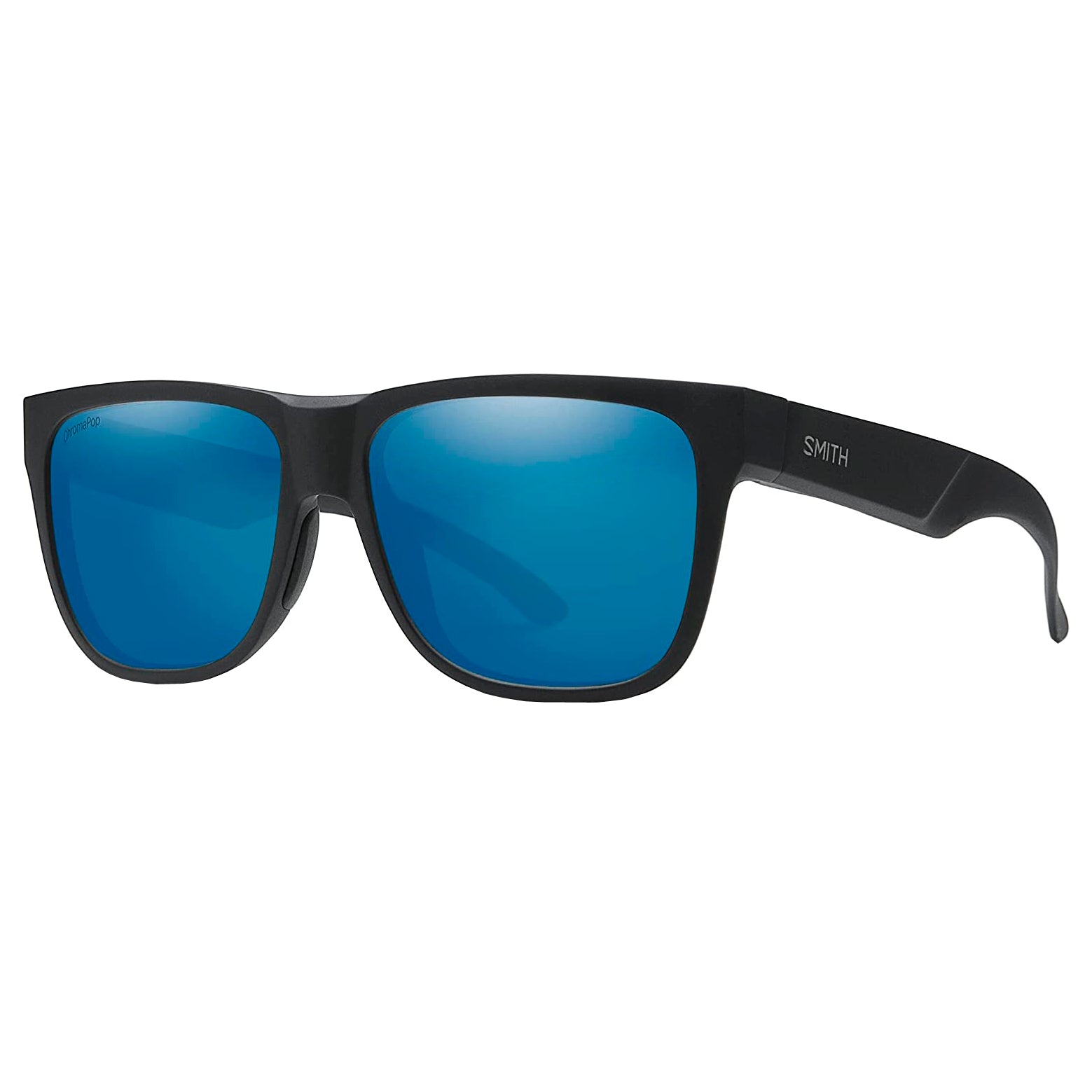 Smith Lowdown 2 Polarized Sunglasses Matte Black Blue Mirror Chromapop