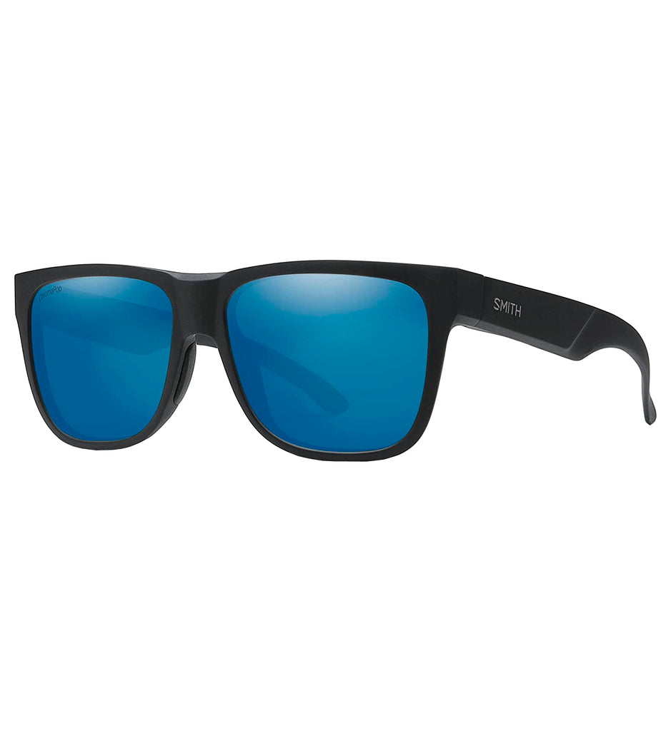 Smith Lowdown 2 Polarized Sunglasses Matte Black Blue Mirror Chromapop