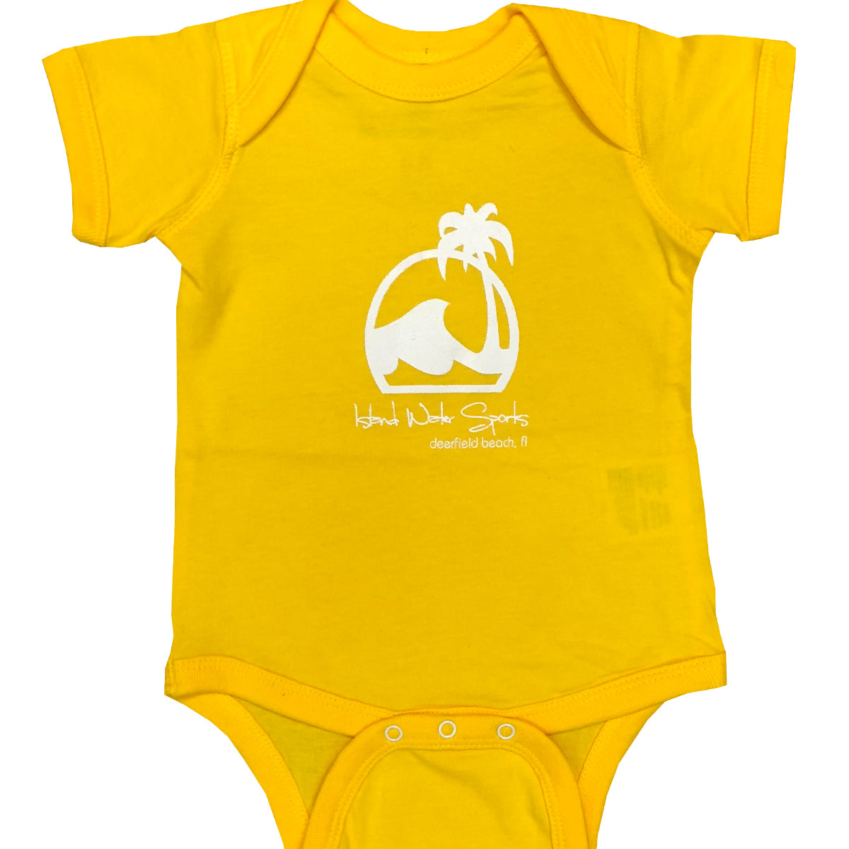 Island Water Sports Script DFB Baby Onesie Yellow-White 12M