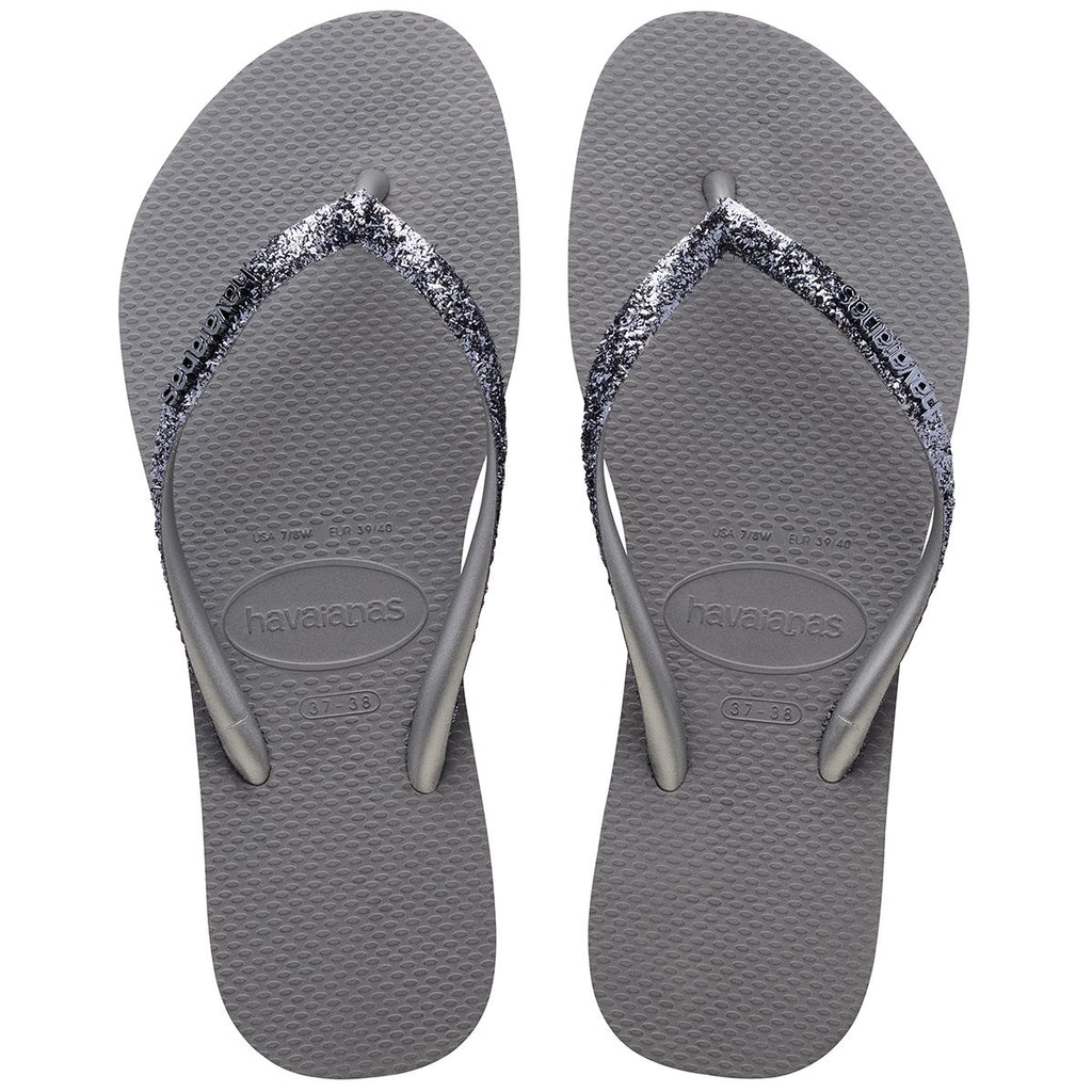 Havaianas Slim Glitter 2 Womens Sandal 5178-Steel Grey 11