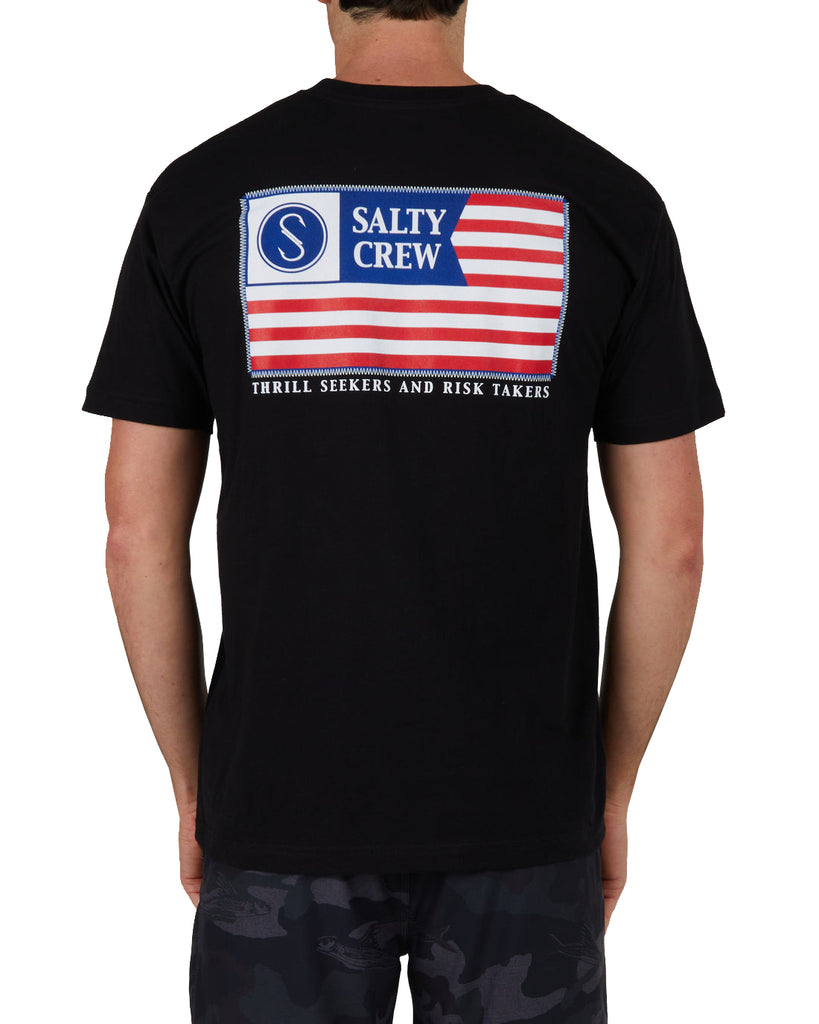 Salty Crew Freedom Flag Mens SS Tee Black S
