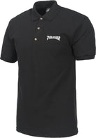 Thrasher Logo Embroidered Polo Shirt Black XL