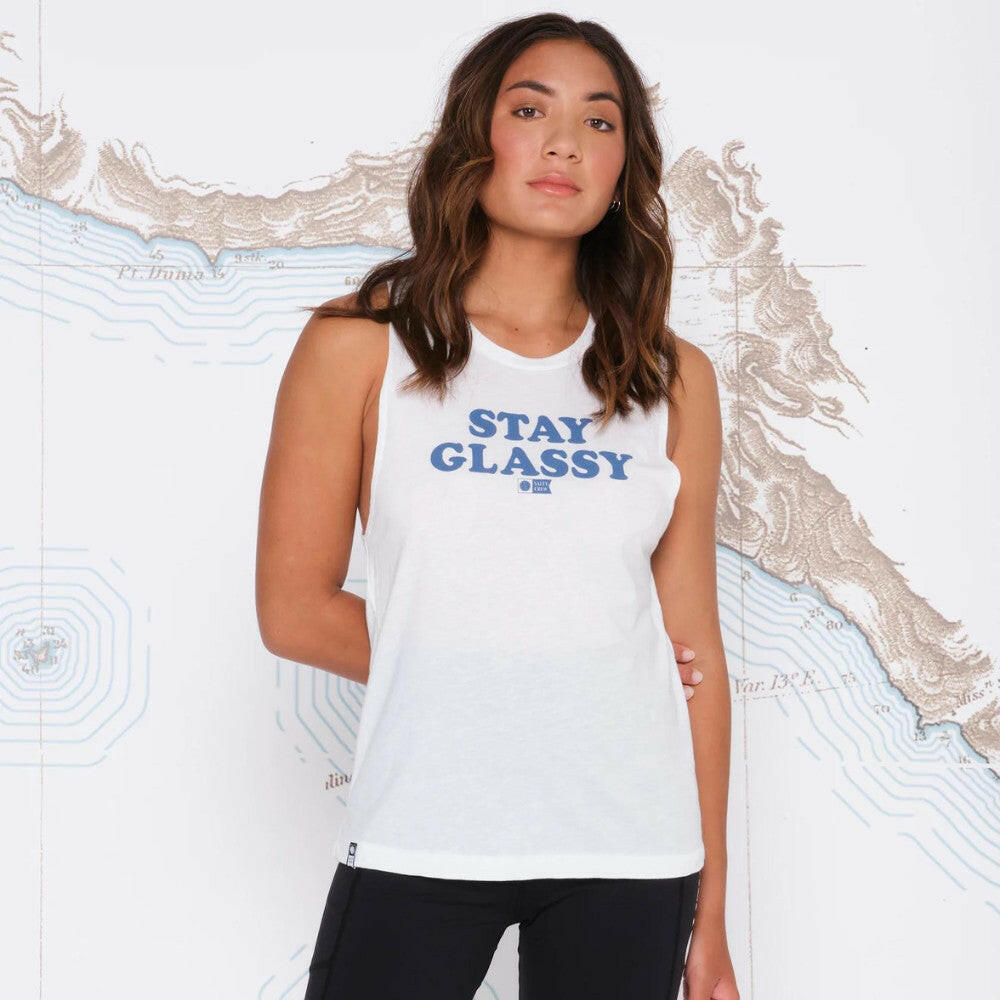 Salty Crew Stay Glassy Muscle Tank White S