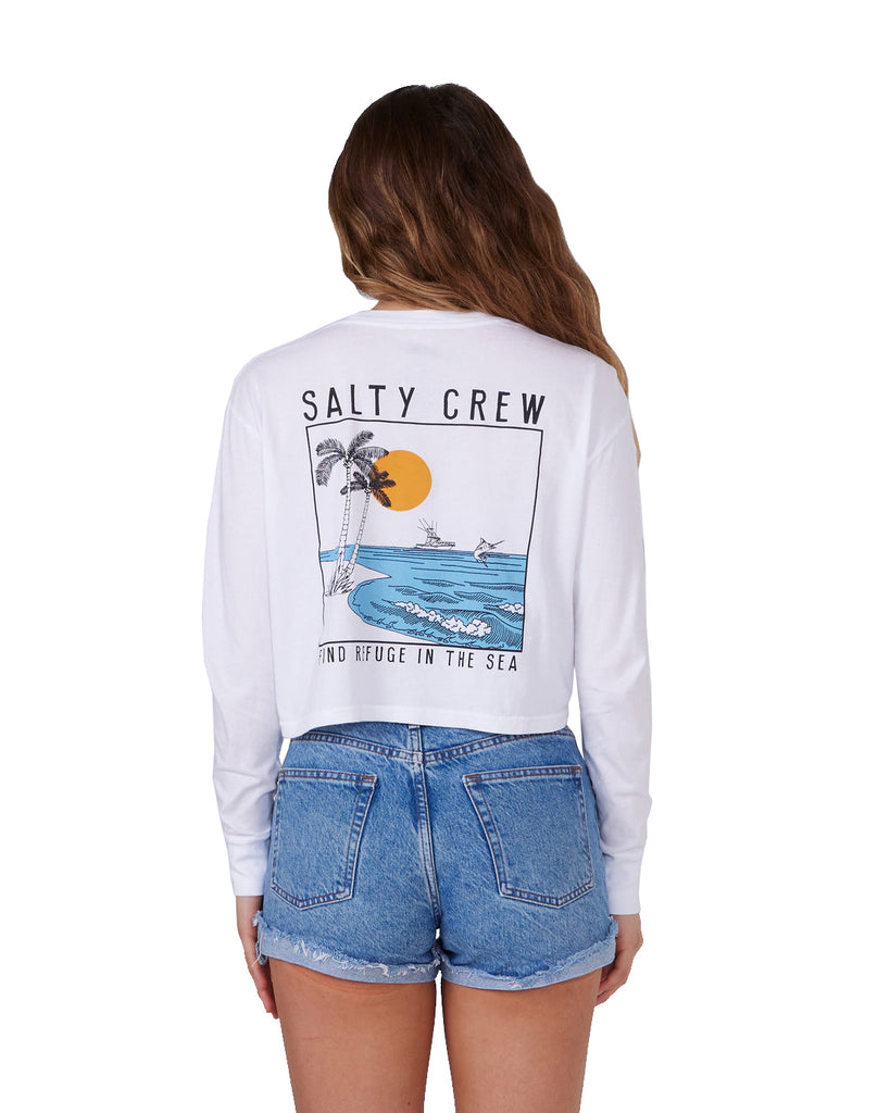 Salty Crew The Good Life LS Cropped Tee  White S