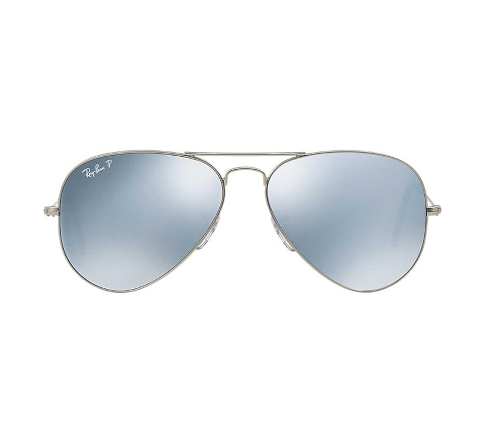 Ray Ban Aviator Large Metal Sunglasses MatteSilver DarkGreyMirror Aviator