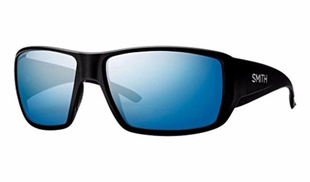 Smith Guide's Choice Sunglasses Plus Matte Black Blue Mirror Chromapop Plus