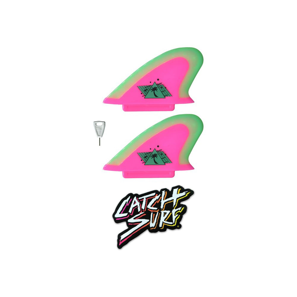 Catch Surf Hi-Performance Safety Edge Fins Twin Fin Hot Pink-Neon Lime