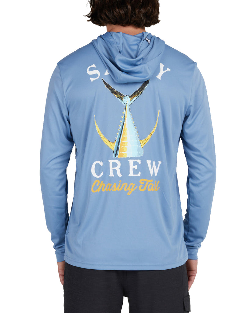 Salty Crew Tailed Hooded Sun Shirt Marine Blue XXL
