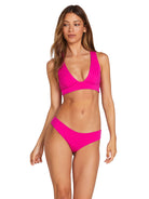 Volcom Simply Seamless Halter Bikini Top FUS-Fuschia XS